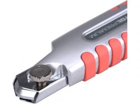 Extol PREMIUM nůž ulamovací s kovovou výstuhou a zásobníkem, 18mm Auto-lock